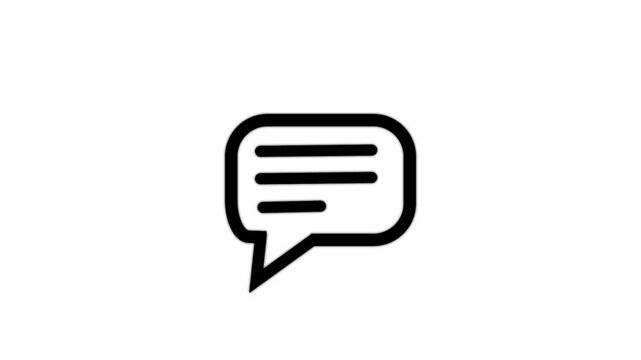 Inbox massage icon looped animation. mail box, notification, chatting message concept.