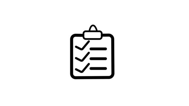 Checklist clipboard document format animation.
