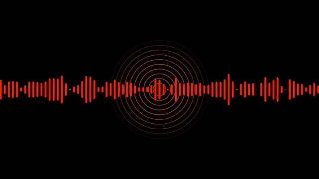 Podcast recording microphone icon with digital sound wave, Podcast recording Audio Icon with Microphone and waveform equalizer with alpha channel.