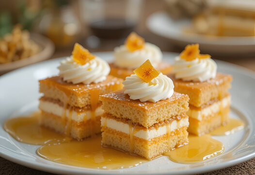 cake slices with cream filling