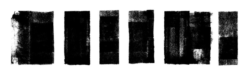 Ink roller textures set, grunge stamp texture, dust overlay dirty backgrounds effect with rough edges, letterpress grain texture design, shapes with a halftone dots screen print texture