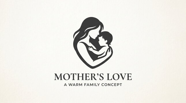 A heartwarming illustration of a mother tenderly holding her baby, symbolizing the profound bond and unconditional love shared between them, embodying a warm family concept