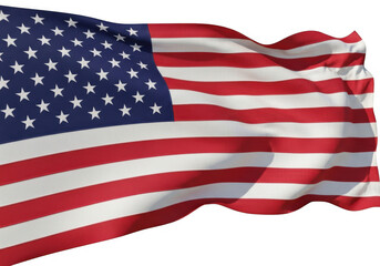 Fototapeta premium Waving American flag isolated on transparent background
