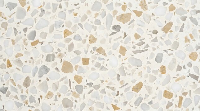 Terrazzo pattern texture background, classic white, grey and beige color terrazzo abstract background