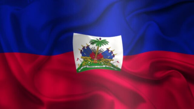 Flag of Haiti, Haiti 3D Animation flag waving in the wind. 4K Haiti Flag Animation waving with fabric texture.
