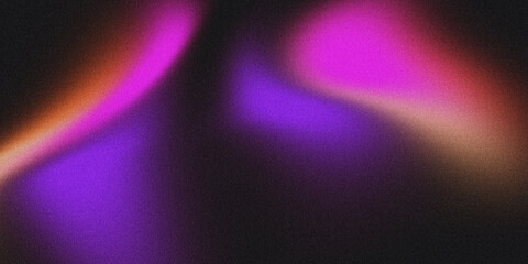Smooth yellow purple pink orange black gradient background with grainy abstract texture and dark noise effect banner design © Tuha