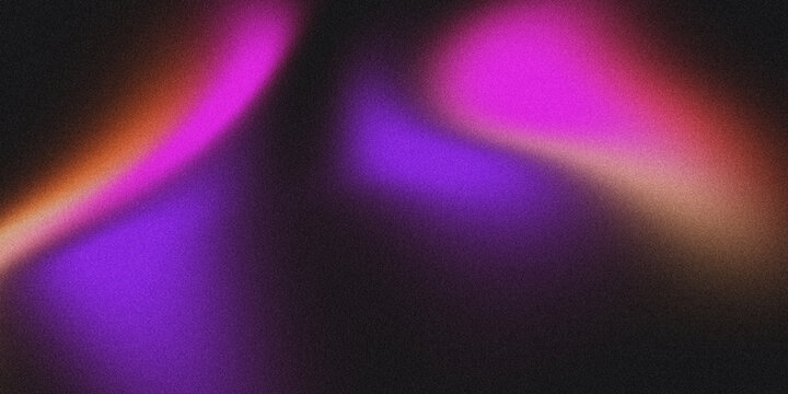 Smooth yellow purple pink orange black gradient background with grainy abstract texture and dark noise effect banner design