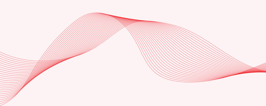 Red Wave Line Abstract Background