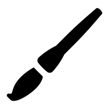 Chinese Calligraphy Brush Solid Icon, Stroke Ink, Writing Art