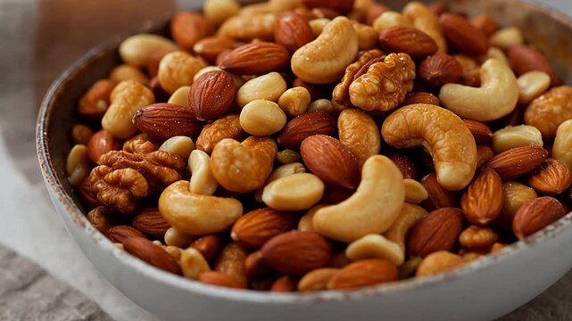 Assorted nuts in a bowl