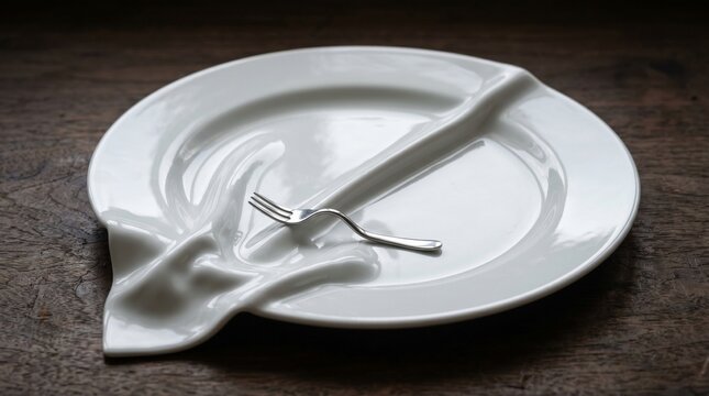  A ceramic plate folding like a cloth napkin, creases and all