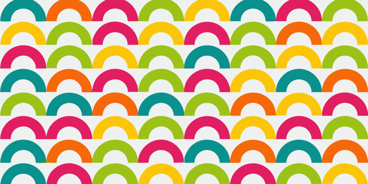 Vibrant colorful rainbow pattern fills the entire scene with abstract shapes.