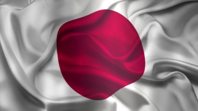 Flag of Japan, Japan 3D Animation flag waving in the wind. 4K Japan Flag Animation waving with fabric texture.
