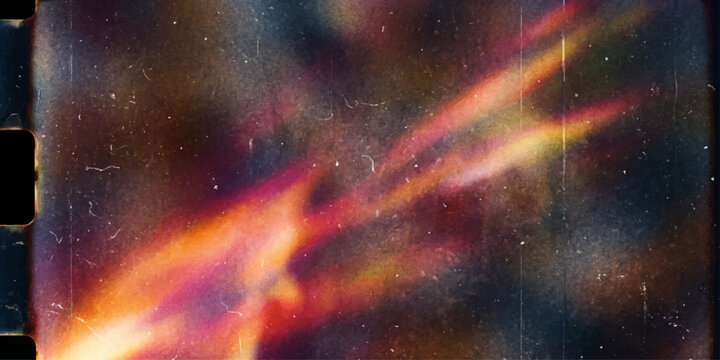 An abstract background loop featuring glowing particles and fire in the air dances across a mystical nebula galaxy within a vast science fiction universe of starlight and cosmic dust
