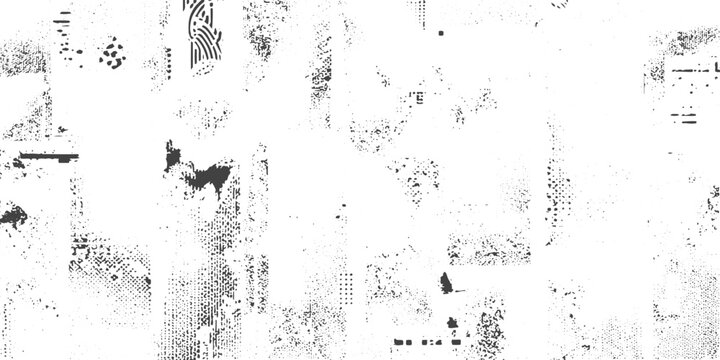 Collage of newspaper clippings and text fragments in gray and white tones with vintage print style for abstract background design and creative projects.