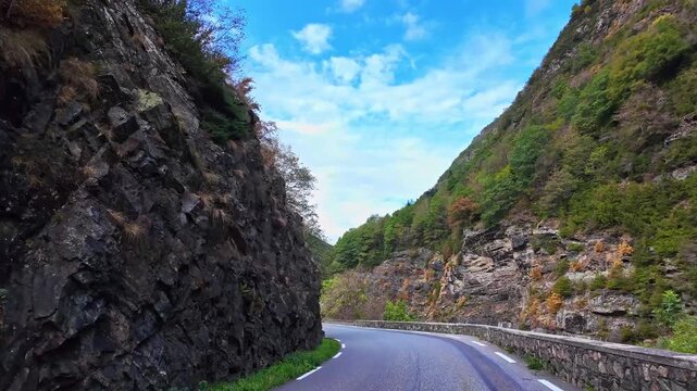 Driving from Heas to the Cirque de Troumouse, a glacial circle located in the center of the Pyrenees chain, in the Hautes-Pyrenees department in France, forming the border with Spain to the south
