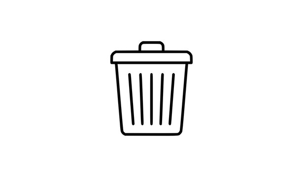 Minimal delete button icon line style trash bin symbol for user interface and web design