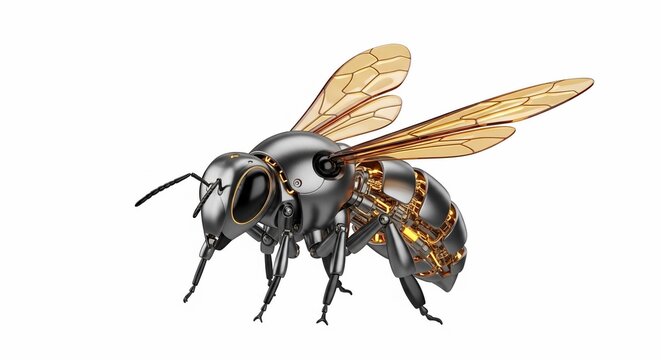 Insect Bee Close-up Detailed Illustration.