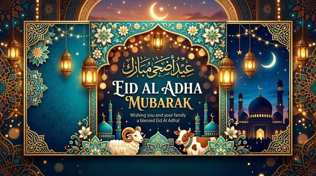 Eid al Adha Mubarak Islamic Celebration.