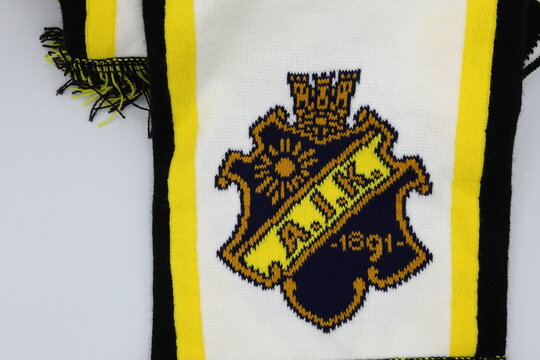 Scarf with AIK symbol. Swedish football club. Since 1891.
