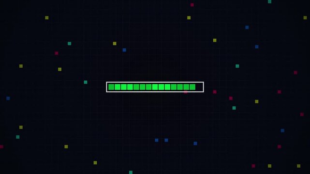 Digital Progress Bar Loading Screen Displaying System Booting Sequence