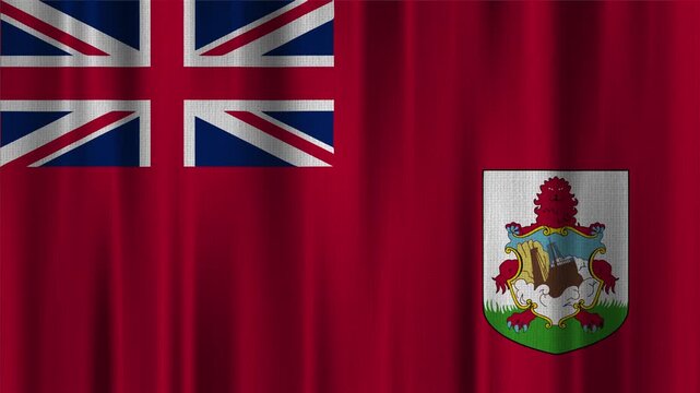 Bermuda Flag Animation With Fabric Texture
