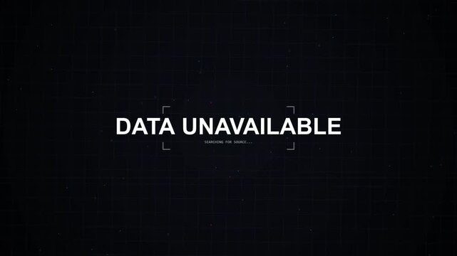 Digital Data Unavailable Text Overlay With HUD Grid Background Animation