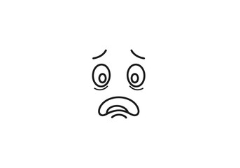 Obraz premium Simple line art icon of an anxious dizzy face