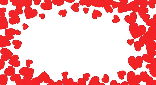 Red heart shapes scattered pattern