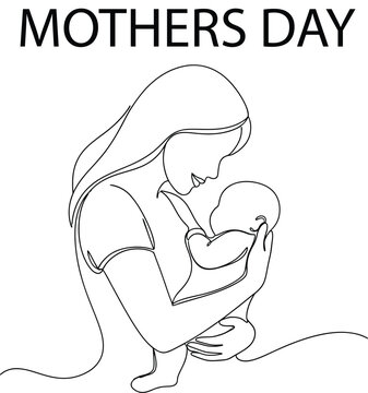Mother holding baby on mothers day