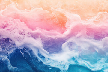 Obraz premium Colorful ocean waves creating a beautiful abstract design with foam
