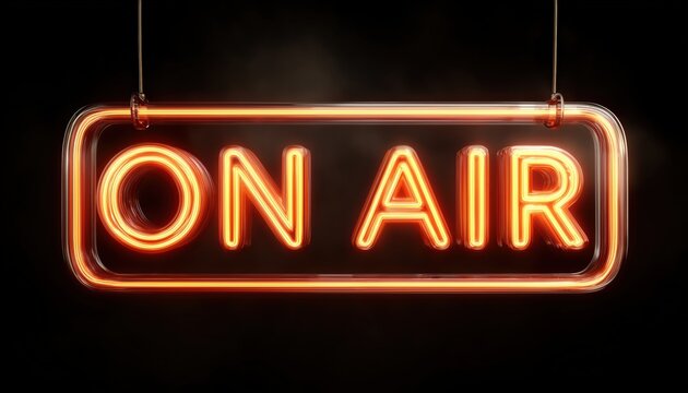 Broadcast Studio On Air Sign For Tv, Radio, And Streaming Content Projects With Communication Themed Signage