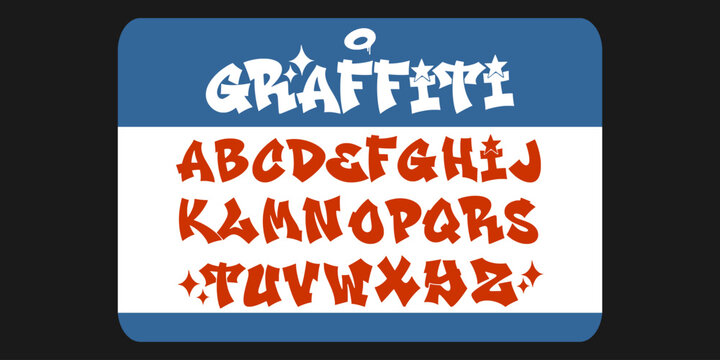 A complete wild style graffiti alphabet set featuring a bold and interlocking font style on blue. This urban hand style lettering is perfect for aggressive street art branding.