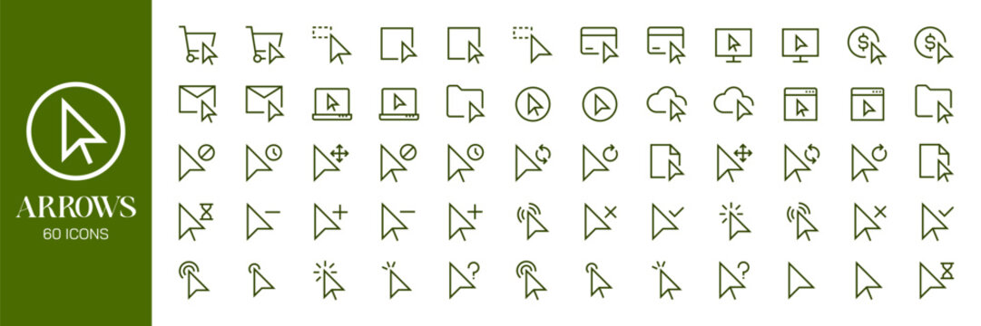 Arrow Icons Set with Directional Pointers Collections, Doodle Style Navigation Symbols. Black Arrow vector .
