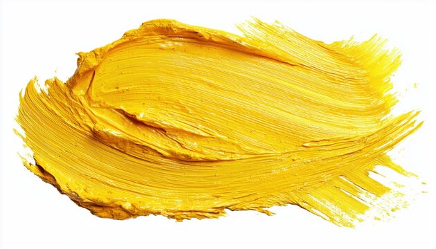 White Background With Yellow Grunge Brush Strokes In Oil Paint. The Design Combines Bold Colors For A Striking Visual Effect.