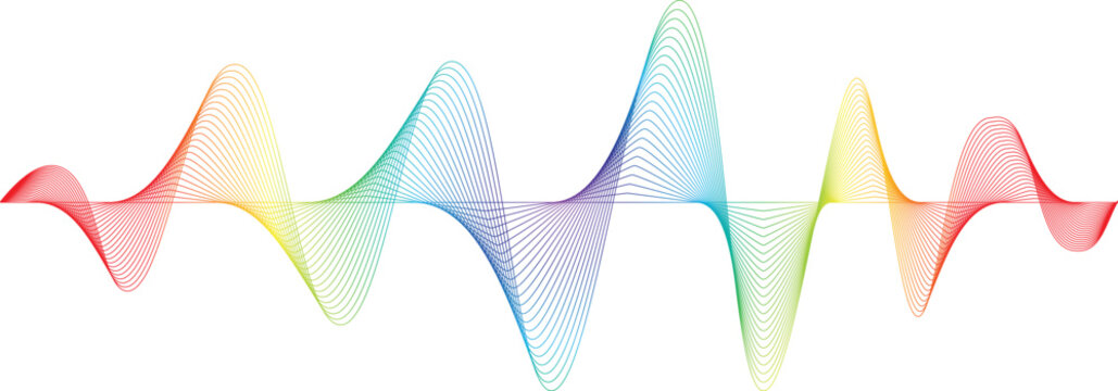 Sound equilizer pattern colorful wave background with flowing curved lines and modern digital vector design