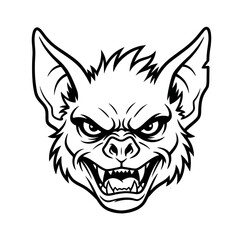 Obraz premium Fierce Monster Bat Head Scary Creature Mascot Tattoo Design Vector Art
