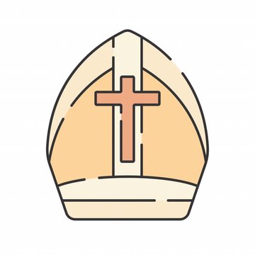 Bishop Mitre Flat design style icon animation with minimal, smooth transitions, and simple composition.