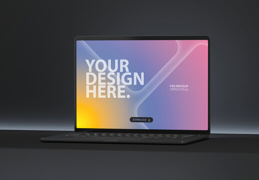 Laptop Mockup on Dark Background