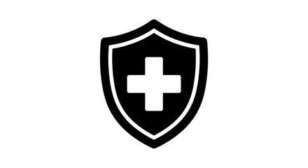 Obraz premium Protective shield with a medical cross vector image signifying health insurance security medical protection and safe healthcare services for patients and families