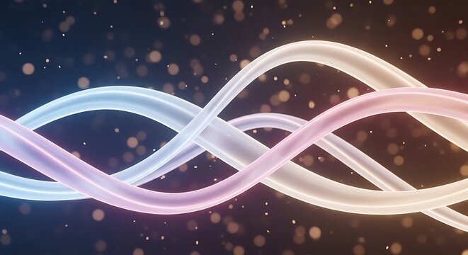 Glowing neon infinity loop design element.