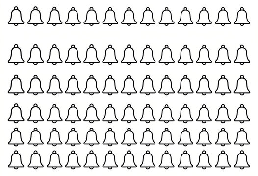 Set of 30 minimal bell outline icons, uniform stroke width, scalable vector, layered for easy editing.
