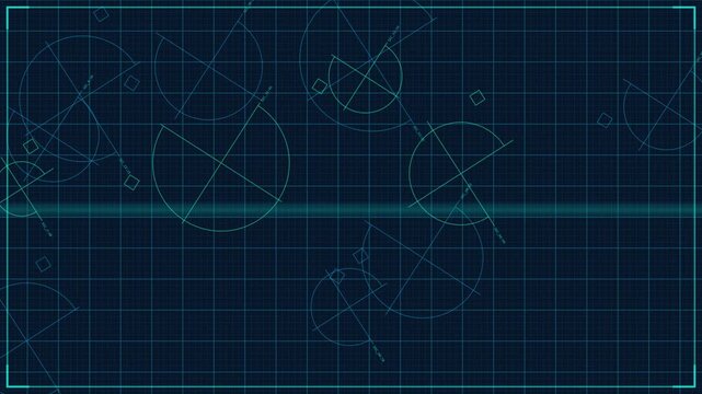 Abstract Digital Grid Background with Animated Geometric Circle Elements