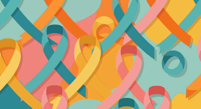 Colorful Awareness Ribbons Pattern - Hope, Support, Solidarity