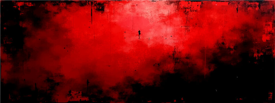 Vector Abstract grunge textured vibrant blood red color art evokes emotion, intensity and passion, design element adds striking visual impact.