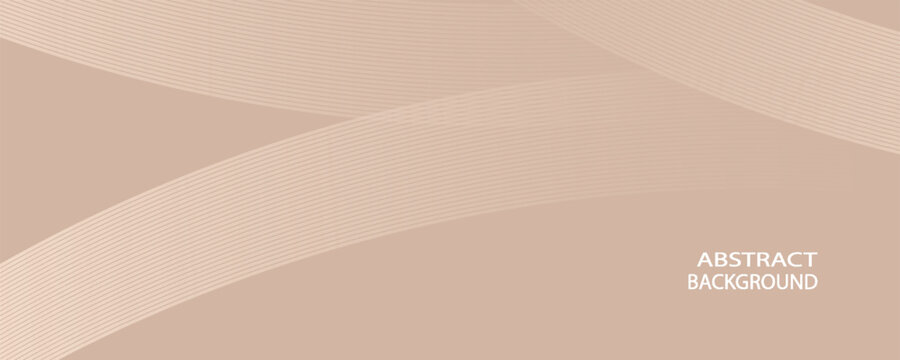 An elegant abstract background featuring thin, flowing golden curved lines over a soft cream background.