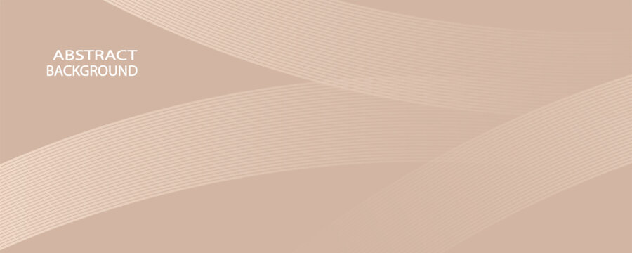 An elegant abstract background featuring thin, flowing golden curved lines over a soft cream background.