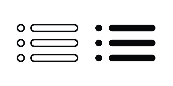 Bulleted list icon pack for web and apps design projects