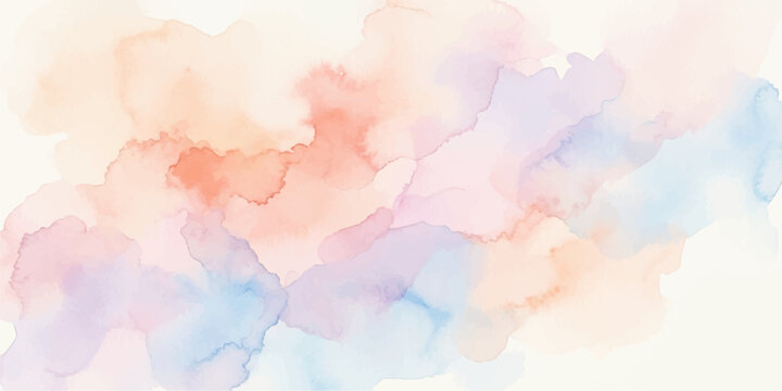 Vibrant abstract watercolor background featuring colorful splashes and a blue sky texture with artistic clouds and vintage grunge paper patterns for a summer day backdrop