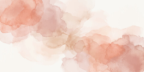 Fototapeta premium Vintage watercolor texture design featuring an abstract pink sky with soft cloudy smoke and light steam over a grunge paper background